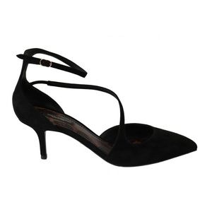 Dolce & Gabanna black suede ankle strap pumps